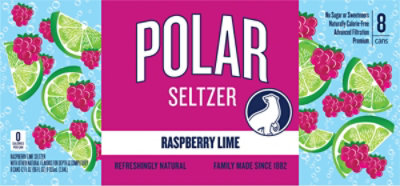 Polar Seltzer Water Raspberry Lime Cans - 8-12 Fl. Oz. - Image 7