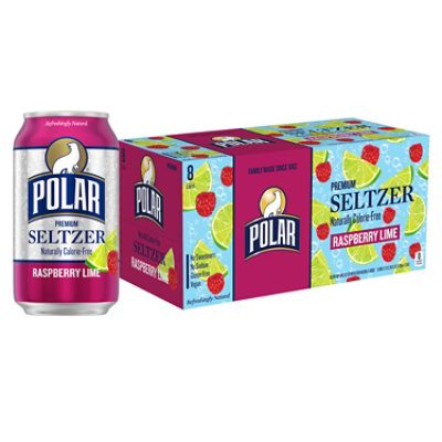 Polar Seltzer Water Raspberry Lime Cans - 8-12 Fl. Oz. - Image 1