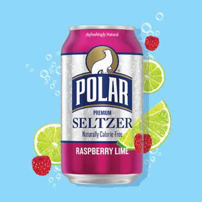 Polar Seltzer Water Raspberry Lime Cans - 8-12 Fl. Oz. - Image 3