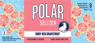 Polar Seltzer Water Ruby Red Grapefruit - 8-12 Fl. Oz. - Image 7
