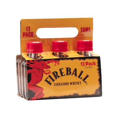 Fireball Hot Cinnamon Blended Whiskey 66 Proof In Plastic Bottles - 12-50 Ml - Image 1