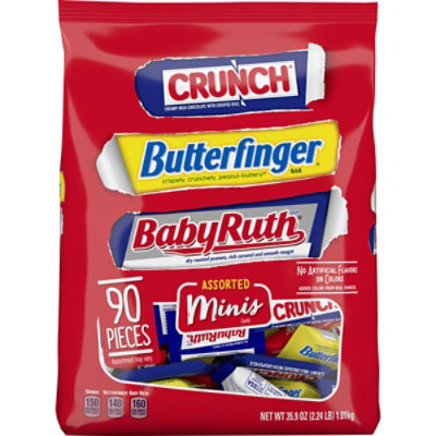 Mini Butterfinger Crunch Baby Ruth Milk Chocolate-y Bars - 90-35.9 Oz - Image 1