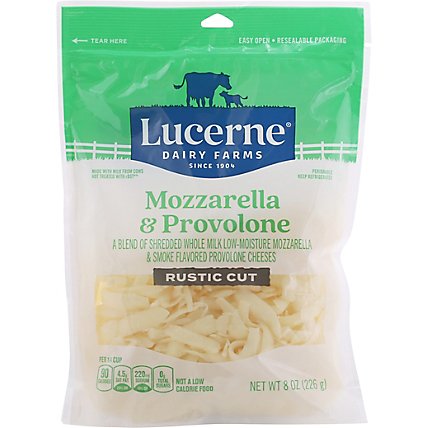 Lucerne Mozzarella Provolon Cheese Shred - 8 Oz