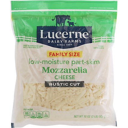 Lucerne Mozzarella Cheese Shredded Rustic Cut Low Moisture Part Skim - 32 Oz - Image 2