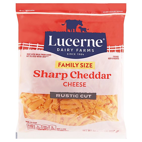 Lucerne Sharp Cheddar Cheese Rustic Cut - 32 Oz