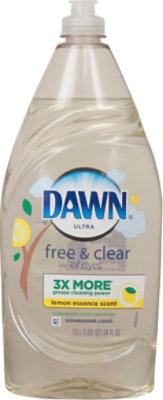Dawn Ultra Dishwashing Liquid Dish Soap Free & Clear Lemon Essence Scent - 34 Fl. Oz. - Image 2