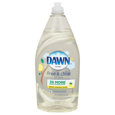 Dawn Ultra Dishwashing Liquid Dish Soap Free & Clear Lemon Essence Scent - 34 Fl. Oz. - Image 1