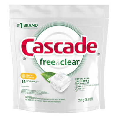 Cascade Free & Clear Dishwasher Detergent ActionPacs Lemon Essence - 16 Count - Image 3