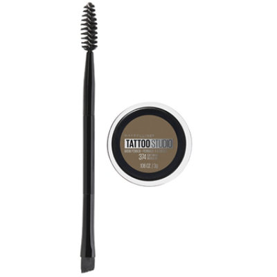 Maybelline Tattoo Studio Brow Pomade Soft Brown Long Lasting Buildable Eyebrow Makeup - 0.10 Oz