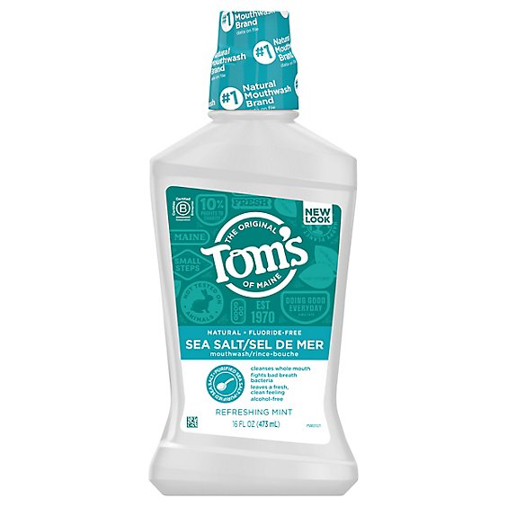 Toms Salt Mint Mouthwash 16 Oz -