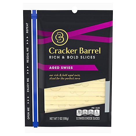Cracker Barrel Aged Swiss Slices - 7 Oz