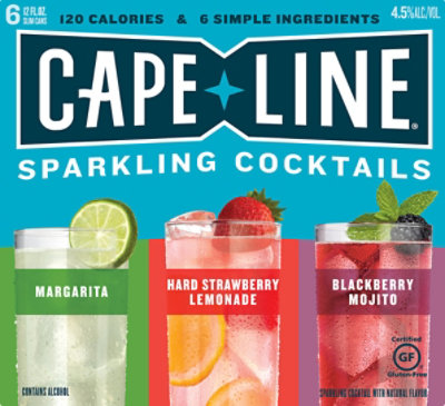 Cape Line Cocktail Sparkling Gluten Free Variety Pack 4.5% ABV In Can - 6-12 FL. Oz - Image 2