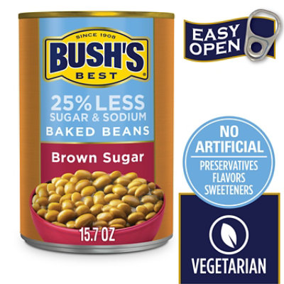 Bushs Brown Sugar Reduced Sugar & Sodium Baked Beans Can - 15.7 Oz - Image 2