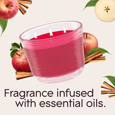 Glade Apple Cinnamon Fragrance Infused With Essential Oils 3 Wick Candle Air Freshener - 6.8 Oz - Image 4