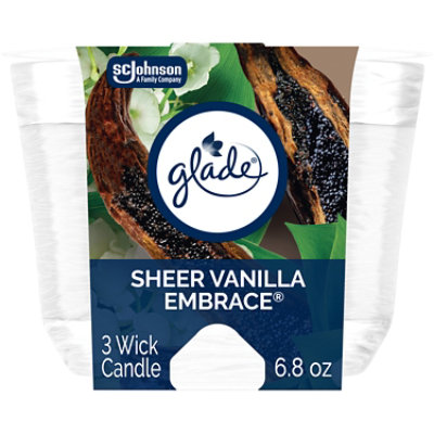 Glade Sheer Vanilla Embrace Infused With Essential Oils 3 Wick Candle Air Freshener - 6.8 Oz - Image 2