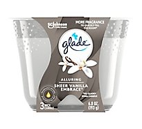 Glade Sheer Vanilla Embrace Infused With Essential Oils 3 Wick Candle Air Freshener - 6.8 Oz
