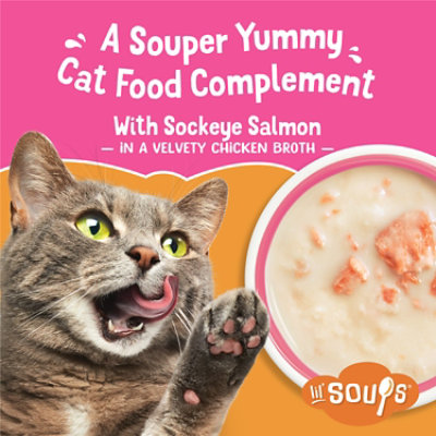 Purina Friskies Lickable Cat Food Toppers Lil’ Soups With Sockeye Salmon in Chicken Broth - 1.2 Oz - Image 2