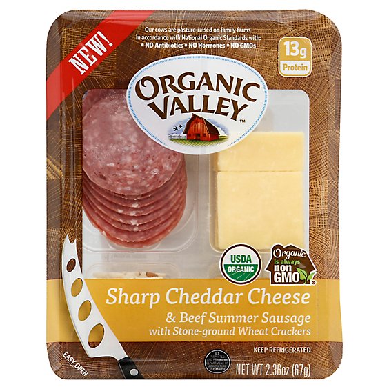 Organic Valley Snack Kit Sharp Chedder Bf Summer Sausage Org - 2.36 Oz