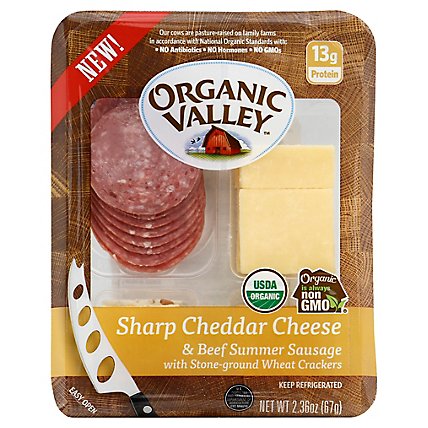 Organic Valley Snack Kit Sharp Chedder Bf Summer Sausage Org - 2.36 Oz - Image 1