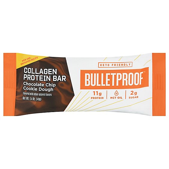 Bulletproof Collagen Protein Bar Chocolate Chip Cookie Dough - 1.58 Oz
