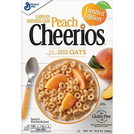 Cheerios Cereal Whole Grain Oats Limited Edition Peach - 10.8 Oz
