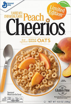 Cheerios Cereal Whole Grain Oats Limited Edition Peach - 10.8 Oz