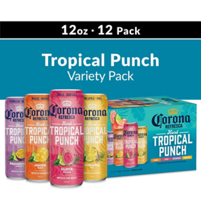 Corona Refresca Hard Tropical Punch Variety Pack Canned Cocktail 4.5% ABV Can - 12-12 Fl. Oz. - Image 1