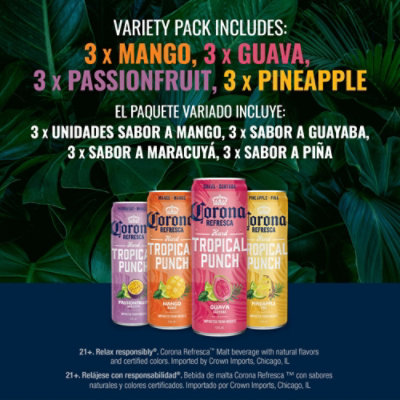 Corona Refresca Hard Tropical Punch Variety Pack Canned Cocktail 4.5% ABV Can - 12-12 Fl. Oz. - Image 2