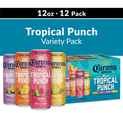 Corona Refresca Spiked Tropical Cocktail 4.5% ABV Variety Pack In Cans - 12-12 Fl. Oz.