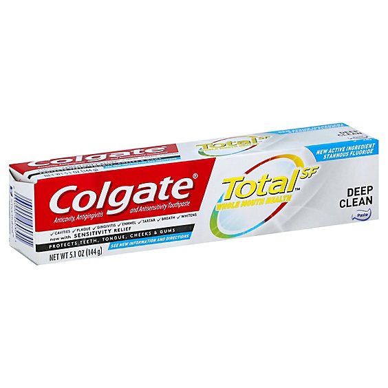 Colgate Total SF Toothpaste Whole Mouth Clean Deep Clean - 5.1 Oz