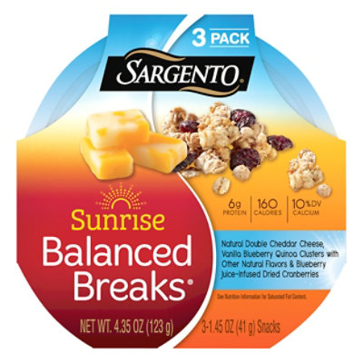 Sargento Sunrise Balanced Breaks Double Cheddar Cheese Quinoa Cranberries - 3-1.45 Oz - Image 3