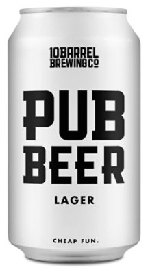 10 Barrel Brewing Co. Pub Beer Lager Cans - 18-12 Fl. Oz. - Image 1