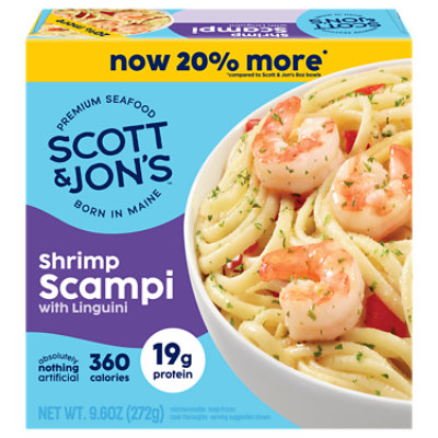 Scott & Jon's Shrimp Scampi with Linguini Frozen Meal - 9.6 Oz - Image 2