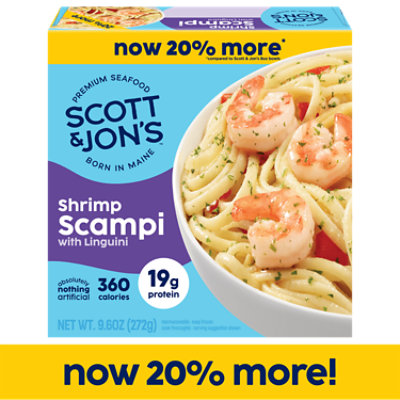 Scott & Jon's Shrimp Scampi with Linguini Frozen Meal - 9.6 Oz - Image 1