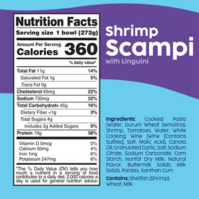 Scott & Jon's Shrimp Scampi with Linguini Frozen Meal - 9.6 Oz - Image 4