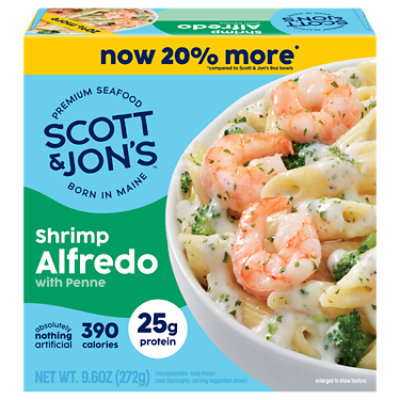 Scott & Jon's Shrimp Alfredo Pasta Bowl Frozen Meal - 9.6 Oz - Image 2