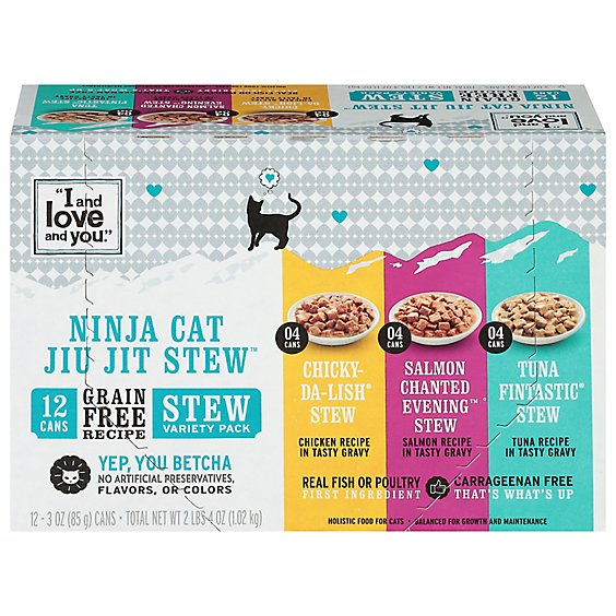 I and love and you Ninja Cat Jiu Jit Stew Wet Cat Food Variety Pack - 12-3 Oz