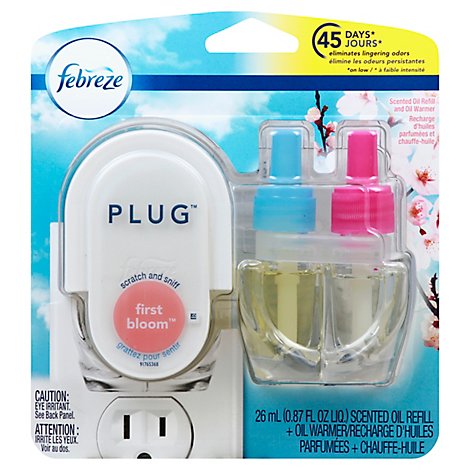 Febreze Plug First Bloom Scented Oil Refill With Warmer Recharge - 0.87 Oz