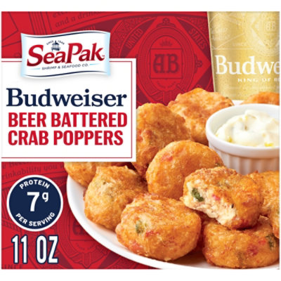 SeaPak Shrimp & Seafood Co. Crab Poppers Budweiser Beer Battered - 11 Oz - Image 2