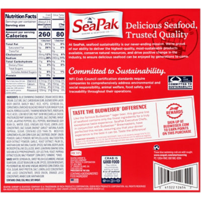 SeaPak Shrimp & Seafood Co. Crab Poppers Budweiser Beer Battered - 11 Oz - Image 5