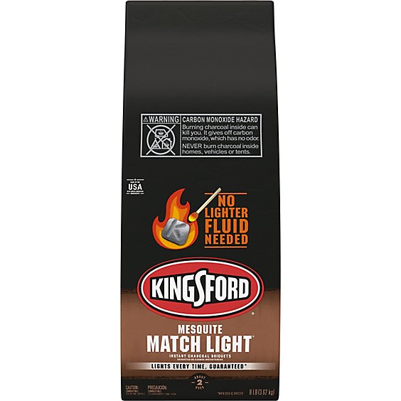 Kingsford Match Light Instant Charcoal Briquettes for Grilling With Mesquite - 8 Lbs