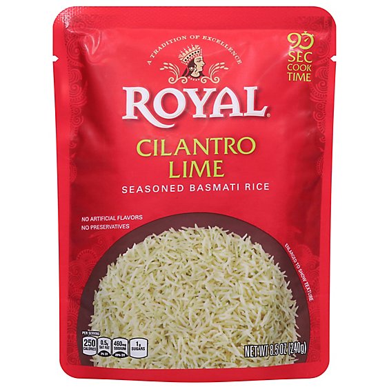 Royal Rice Ready To Heat Seasoned Basmati Cilantro Lime - 8.5 Oz