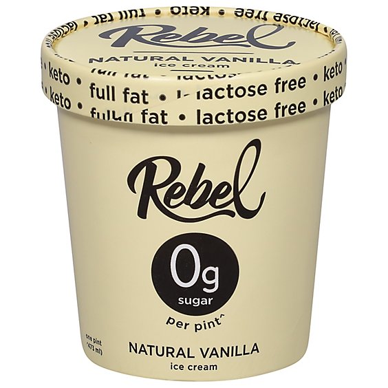 Rebel Ice Ice Cream Vanilla - 1 Pint