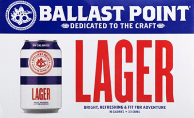 Ballast Point Lager Craft Beer Cans 4.2% ABV - 6-12 Fl. Oz. - Image 4