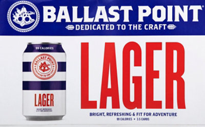 Ballast Point Lager Craft Beer Cans 4.2% ABV - 6-12 Fl. Oz. - Image 2