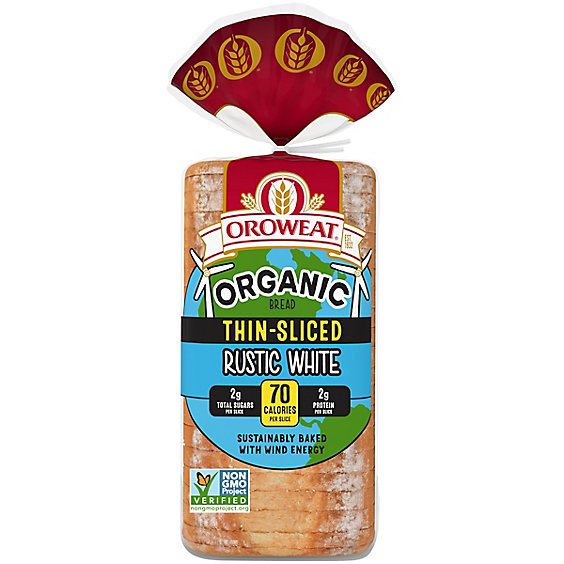 Oroweat Organic Thin Sliced Rustic White Bread - 20 Oz