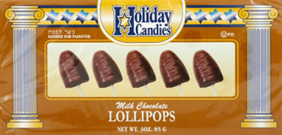 Holiday Candies Lollipops Milk Chocolate - 3 Oz - Image 1