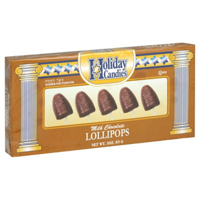 Holiday Candies Lollipops Milk Chocolate - 3 Oz - Image 1