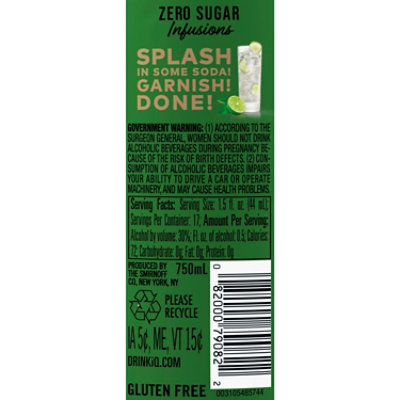Smirnoff Zero Sugar Infusions Cucumber & Lime Vodka - 750 Ml - Image 4