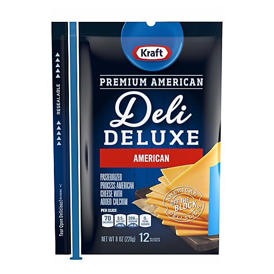 Kraft Deli Deluxe Processed Cheese-Slices American - 8 Oz